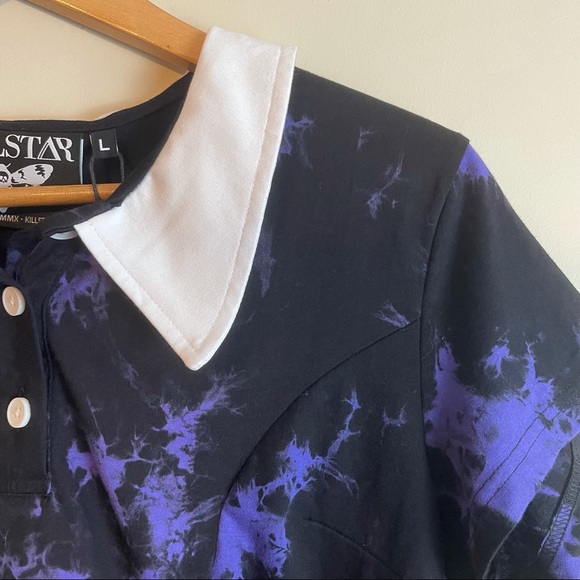 KILLSTAR Gothic Dye Fast Crop Top in Violet - Picture 3 of 3